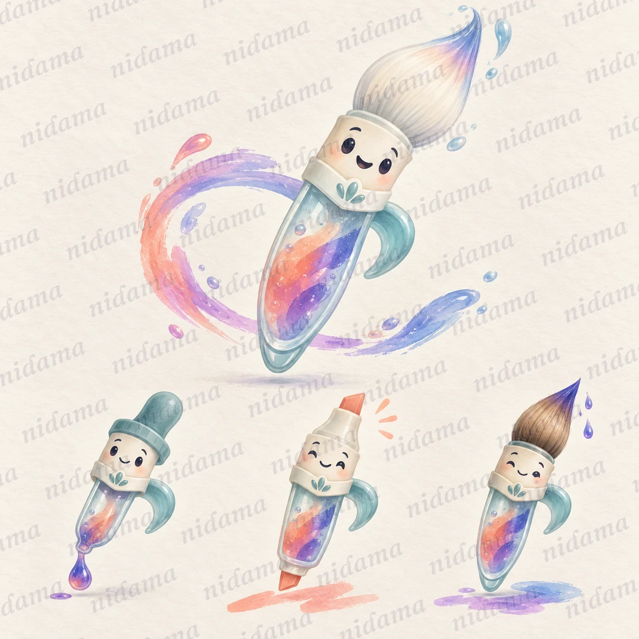 Auri, a character shaped like a water brush