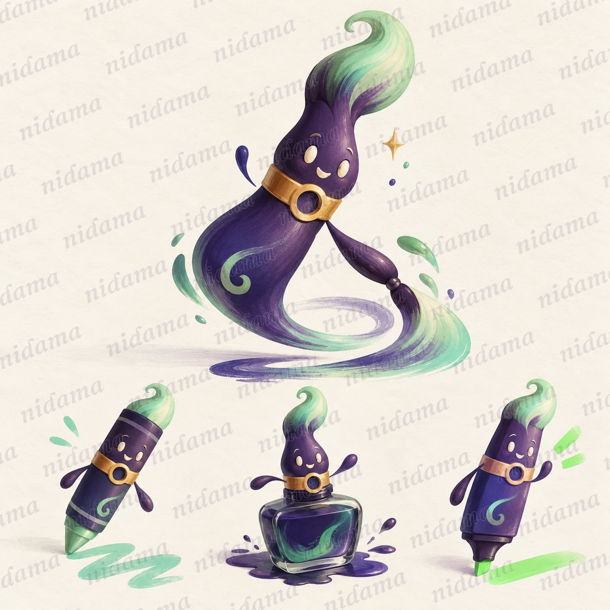 Tinta, a character shaped like an ink brush