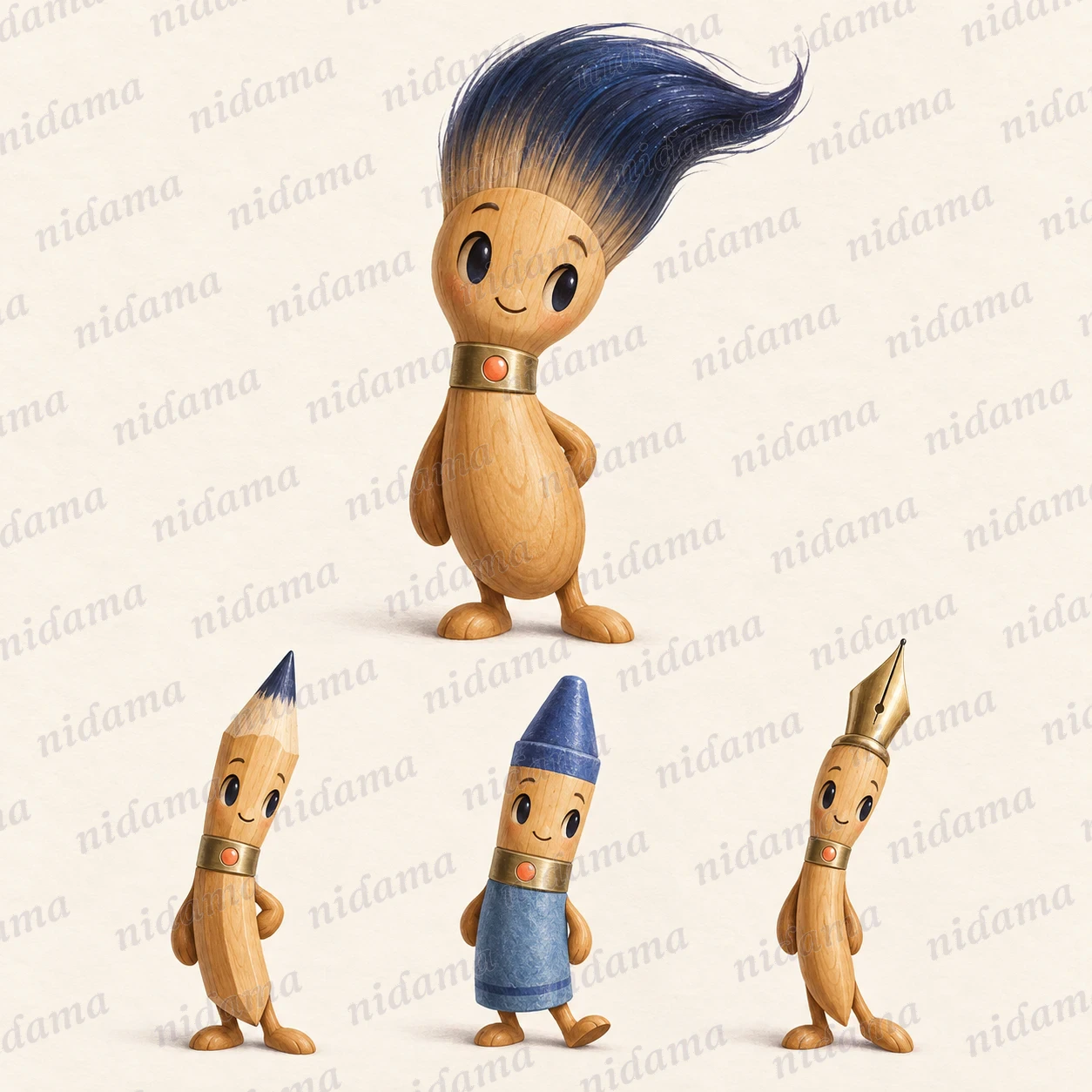 Nilo, a character shaped like a wooden-handled brush
