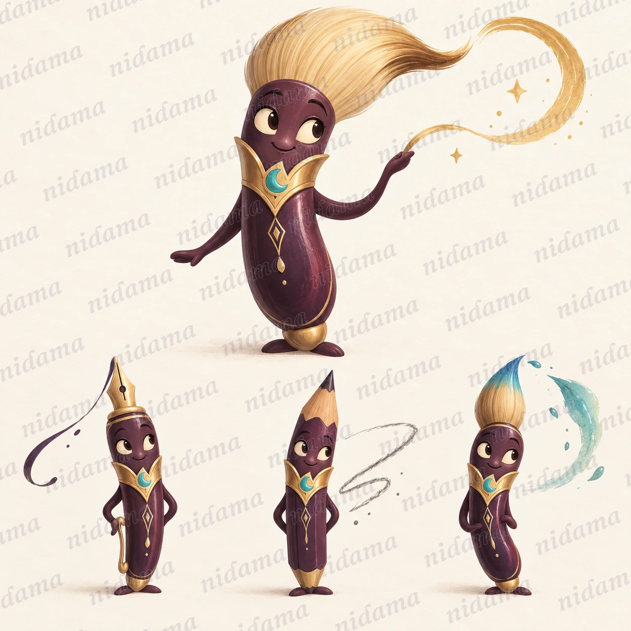 Sumi, a character shaped like a calligraphy brush