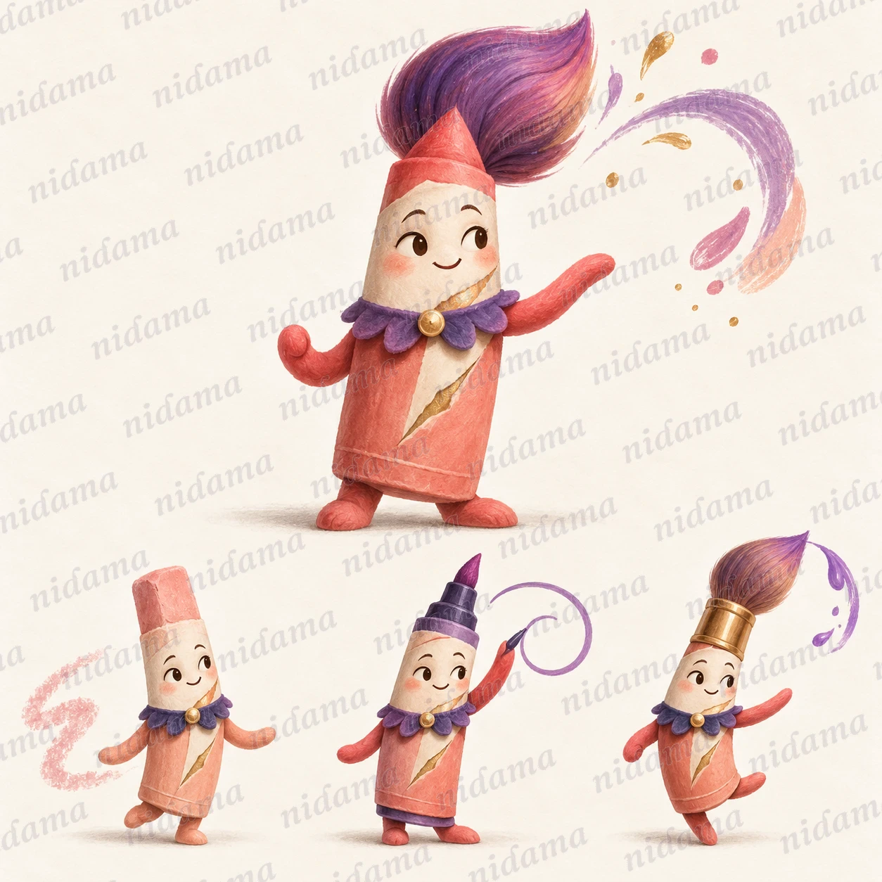 Vela, a character shaped like a magic crayon