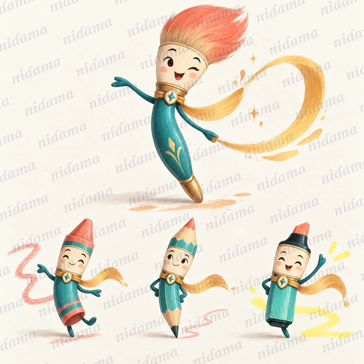 Rumi, a character shaped like a travel brush