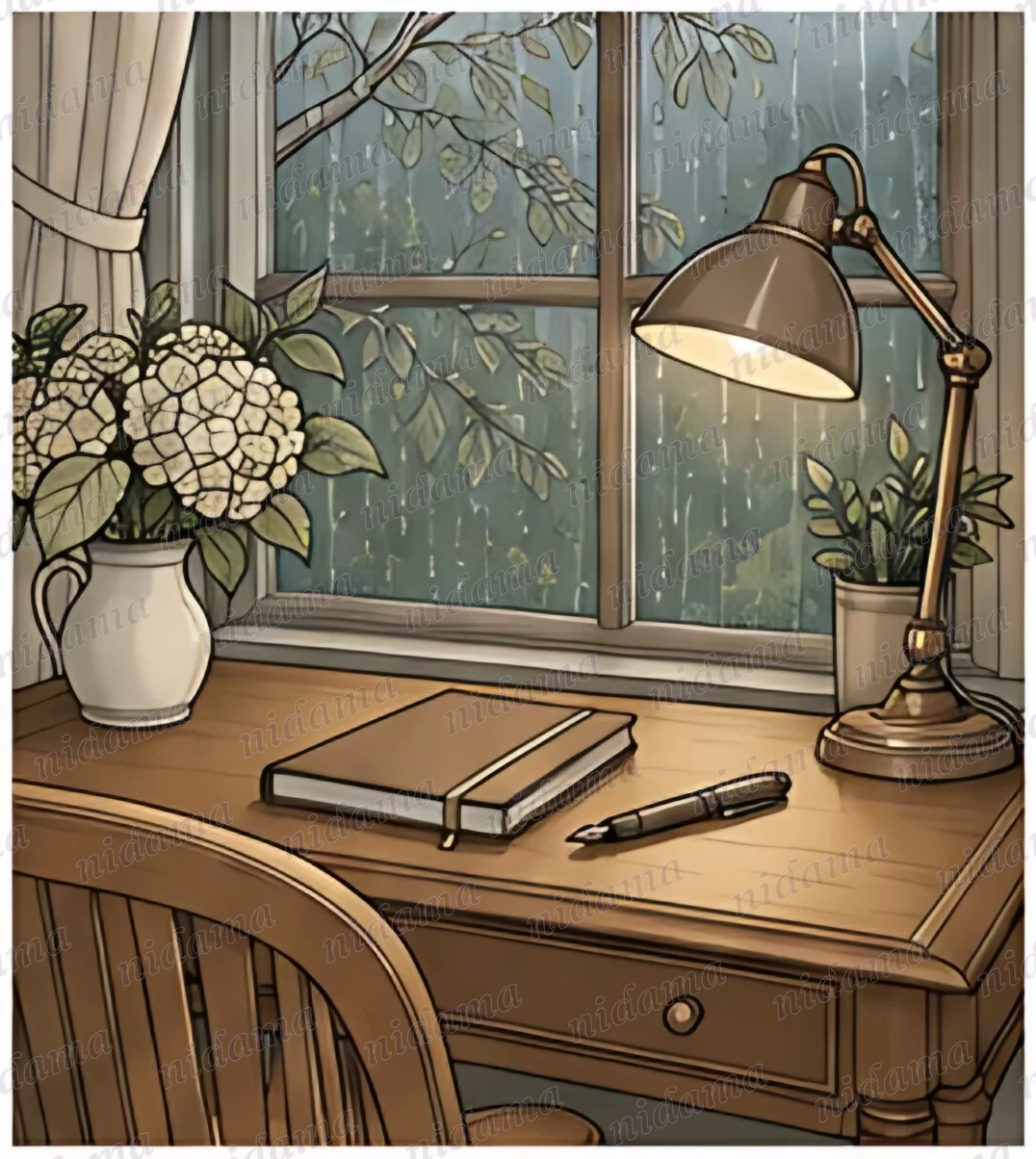 El escritorio junto a la ventana