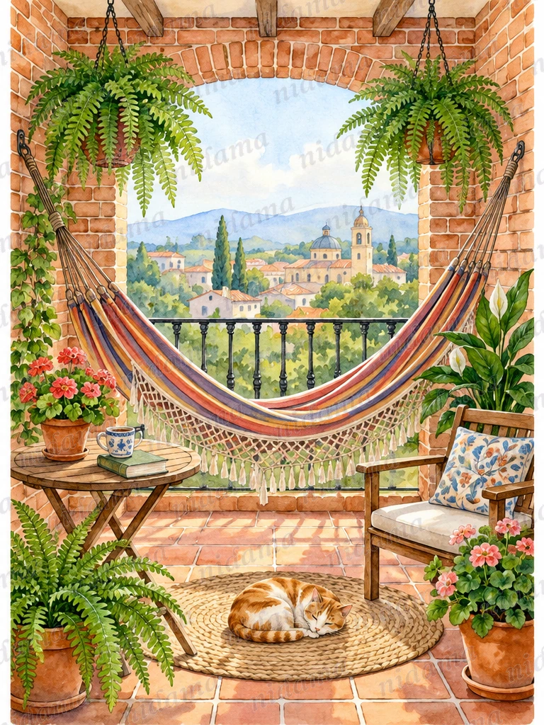 Hammock and ferns