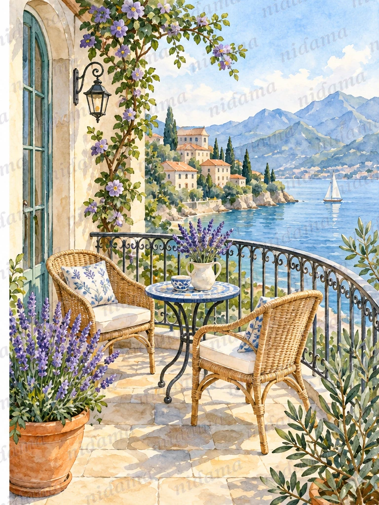 Railing and lavender