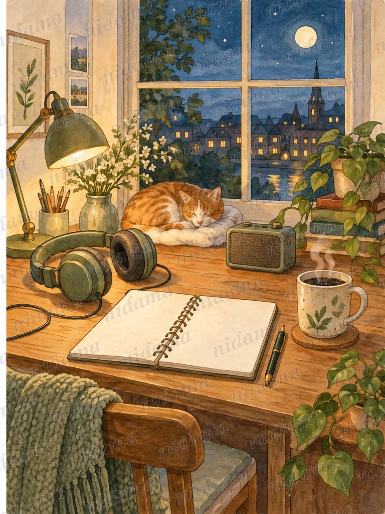 Headphones and coffee
