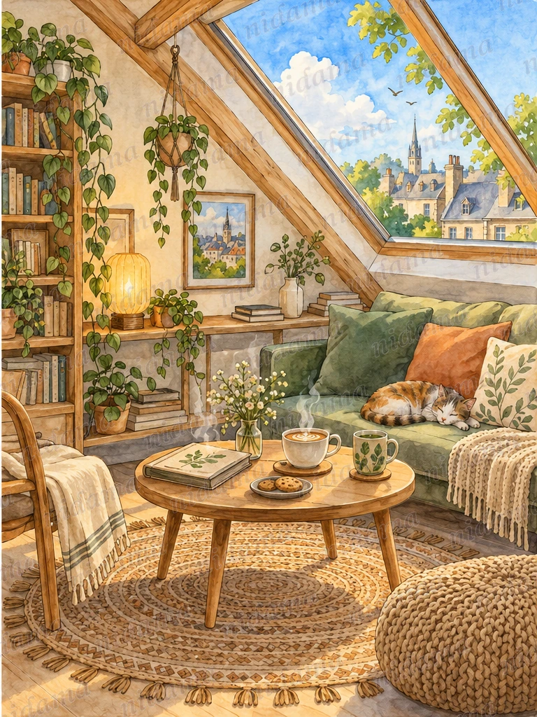 Coffee under the skylight